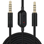 Replacement Audio Cable for Logitech G Pro X G433 G233 Headset 3.5mm 5 Pole to 4 Pole Braided Aux Cord with Inline Mute Volume Control for PC PS5 Xbox