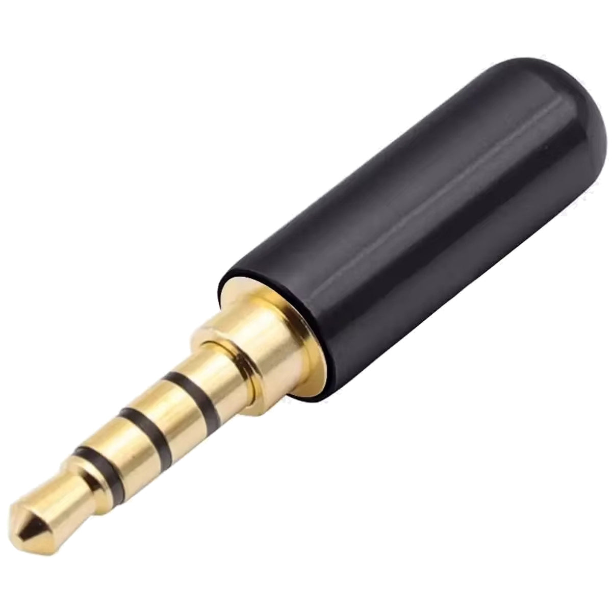 3.5mm TRRS 4 Pole Male Solder Audio Plug Connector 1/8 Inch Gold Plated DIY Replacement Jack for Headphone Headset Microphone Cable Repair Metal Shell