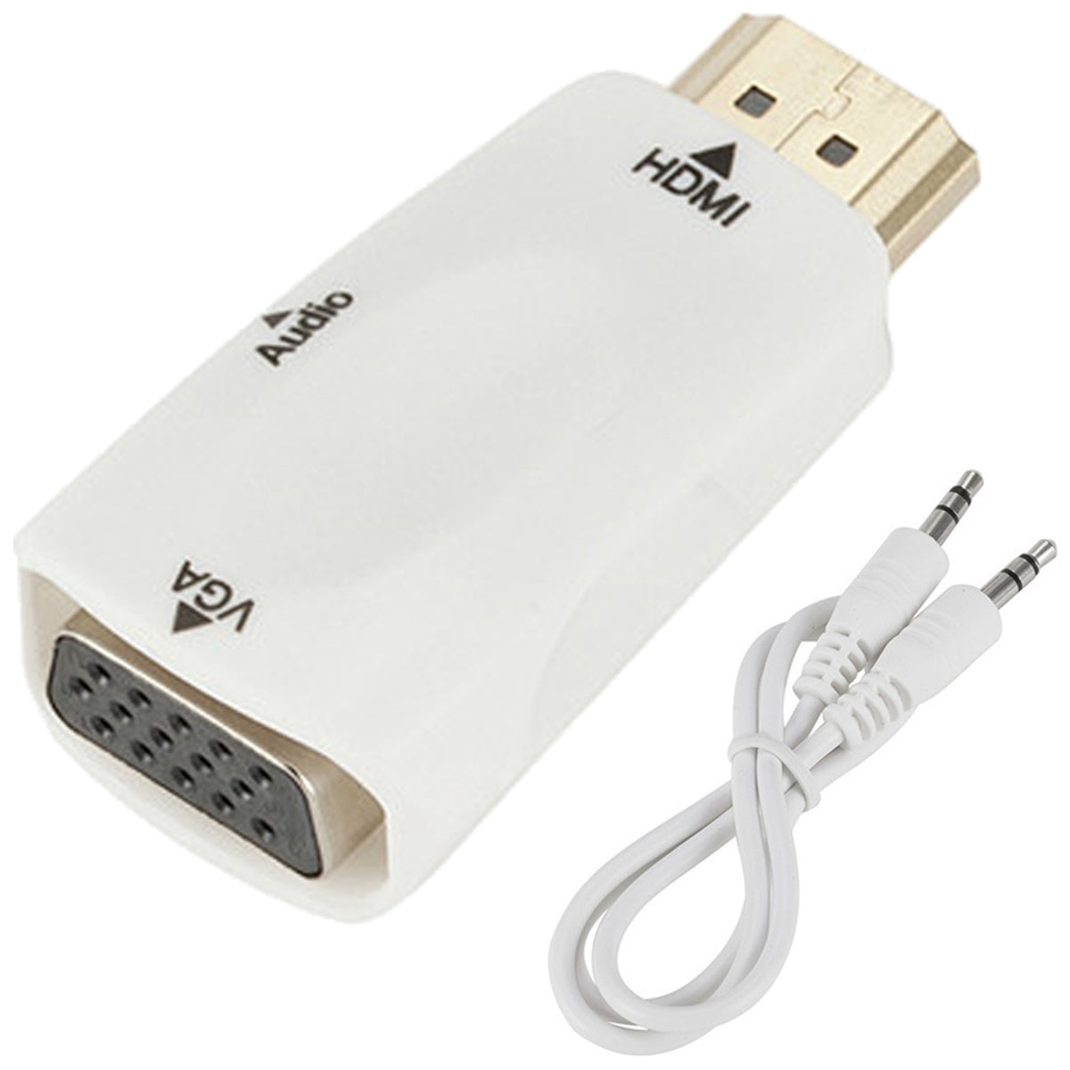 1080P HDMI to VGA Adapter Converter with 3.5mm Audio Output Cable HDMI Male to VGA Female Gold Plated for Laptop PC TV Box Xbox PS3 Monitor Projector