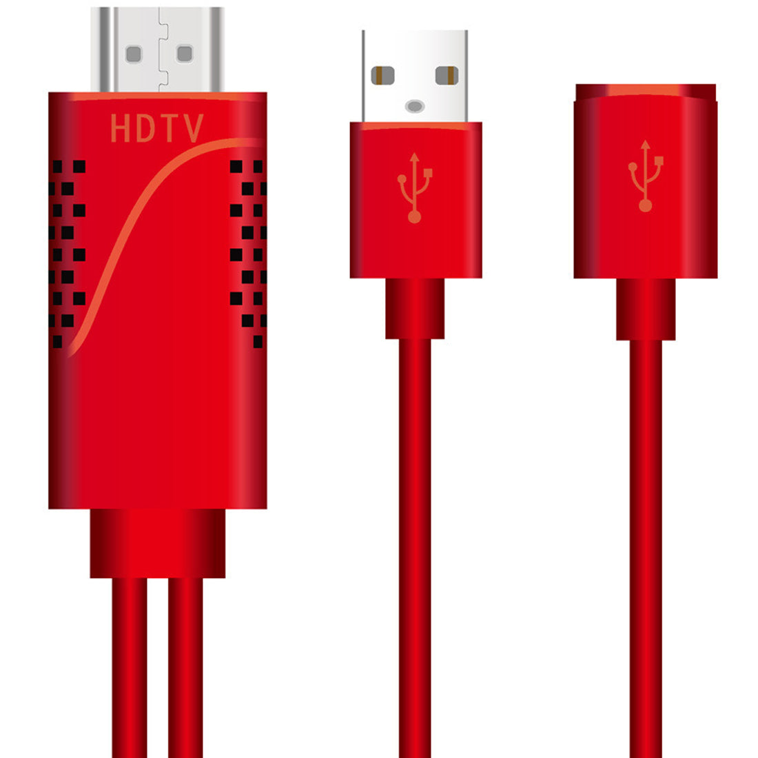 USB 2.0 Female Input to HDMI Male Output Phone Screen Mirroring Cable USB Power 5V 1A 1080p 1m for iPhone Android TV Monitor