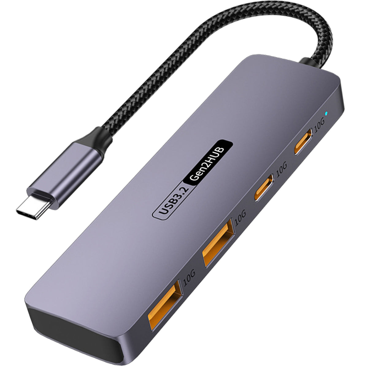 4 Port USB C Hub 10Gbps USB 3.2 Gen2 Splitter with 2 USB C and 2 USB A Data Ports Aluminum Adapter for MacBook Pro Air M2 M1 iPad Pro Surface Galaxy Laptop