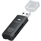 USB SD Card Reader 2 in 1 Dual Slot Flash Memory Adapter Micro SD TF SDHC SDXC USB 2.0 for PC Laptop Desktop Camera Dash Cam Trail Camera