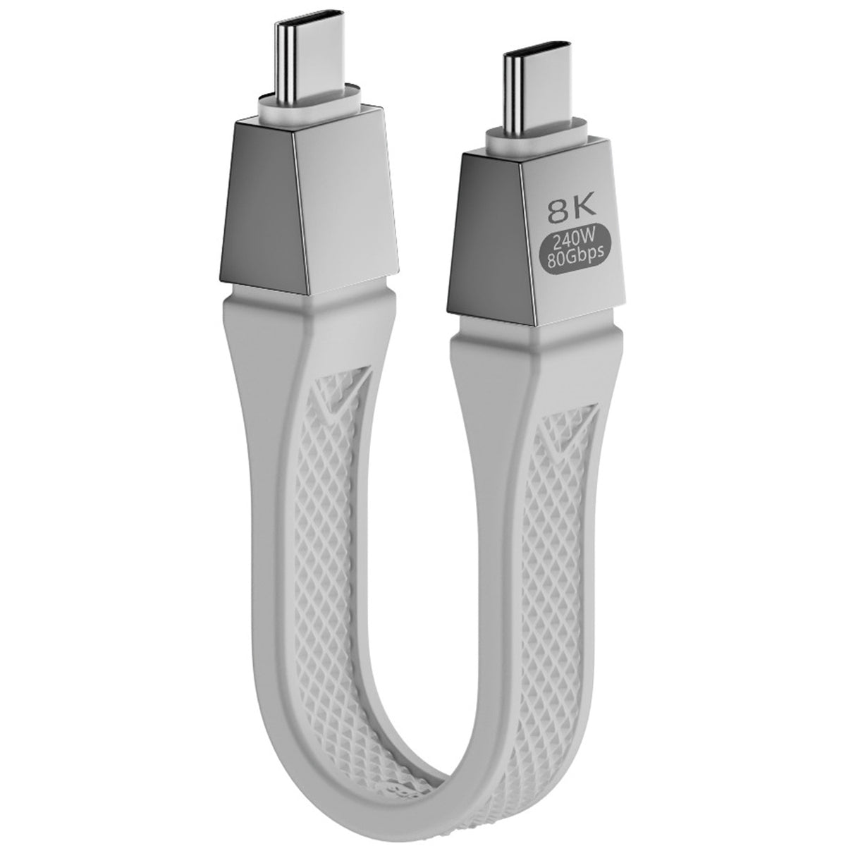 Short USB C to USB C Cable 5 Inch 80Gbps 240W PD FPC Flat Thunderbolt 5 4 USB4 8K 60Hz Video for iPhone 16 MacBook iPad External SSD Docking Station