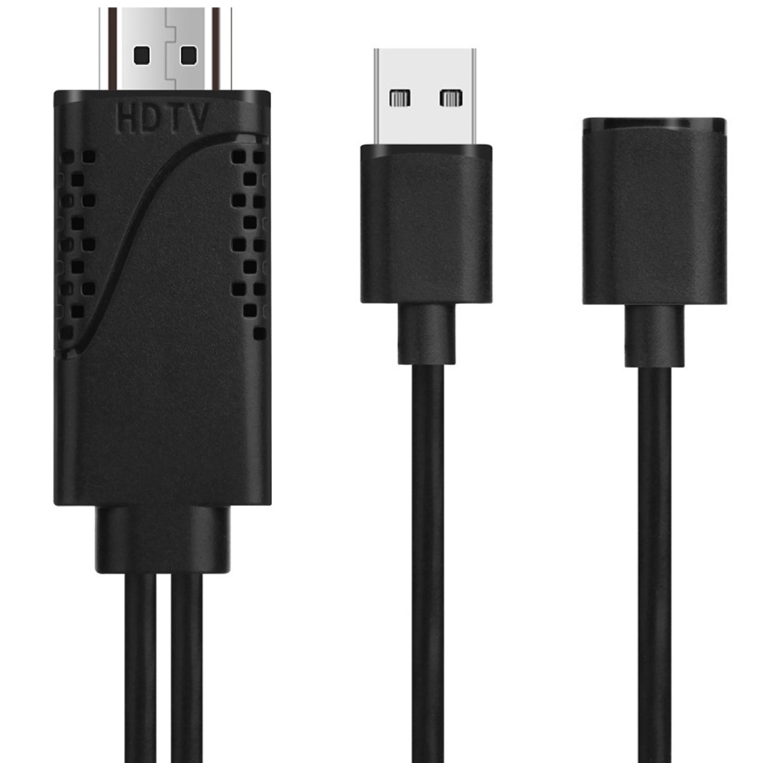 USB 2.0 Female Input to HDMI Male Output Phone Screen Mirroring Cable USB Power 5V 1A 1080p 1m for iPhone Android TV Monitor