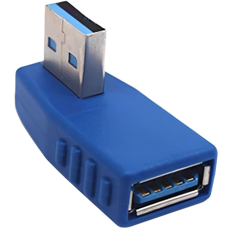 USB 3.0 Adapter 90 Degree Male to Female Left Angle Right Angle 5Gbps SuperSpeed USB A Connector for PC Laptop Hard Drive Flash Drive Black Blue