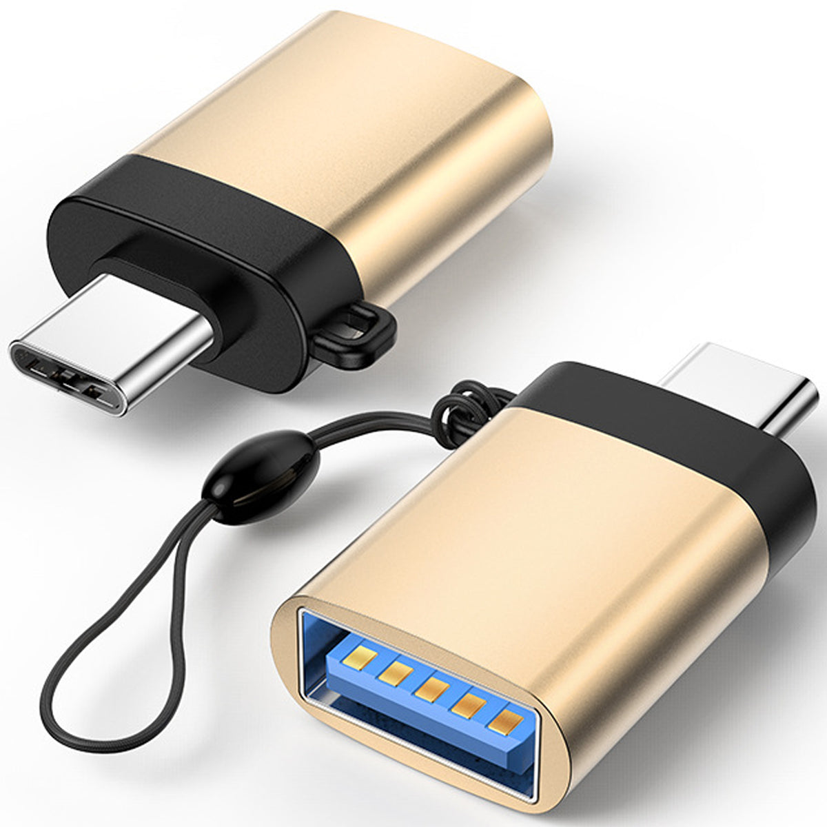 USB C Male to USB A Female Adapter USB 3.0 5Gbps OTG 5V 2A Charging Data Converter with Lanyard for Phone Tablet Laptop Mouse Keyboard Flash Drive