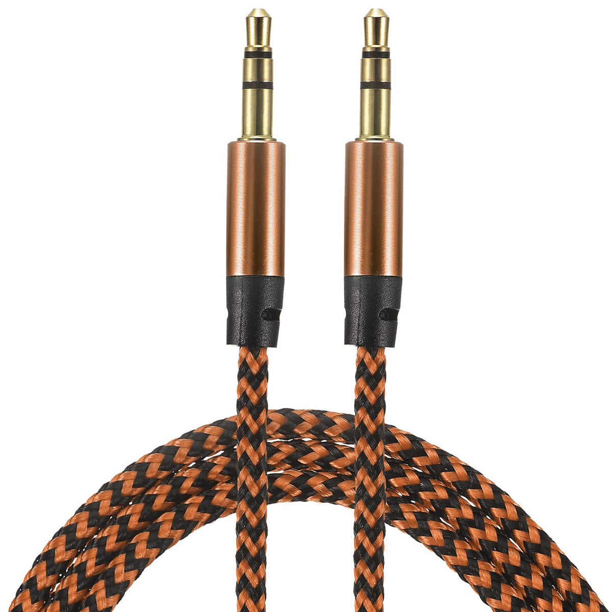 3.5mm Male to Male Aux Cable 3ft Braided 1/8 Inch TRS Stereo Audio Cord 3 Pole Gold Plated Car Aux Jack for Headphone Speaker PC Laptop Phone Tablet