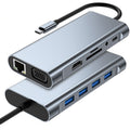 USB C Hub 11 in 1 Docking Station with 4K HDMI VGA RJ45 Ethernet USB 3.0 SD TF Card Reader 3.5mm Audio PD Charging for MacBook Pro Air
