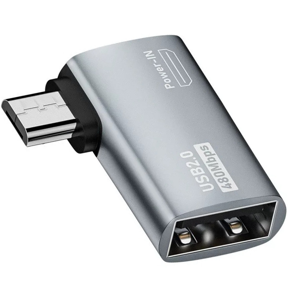 90 Degree Micro USB OTG Adapter Powered USB A Female for Fire TV Stick 4K Max Lite Chromecast Android Phone Tablet Left Right Angle