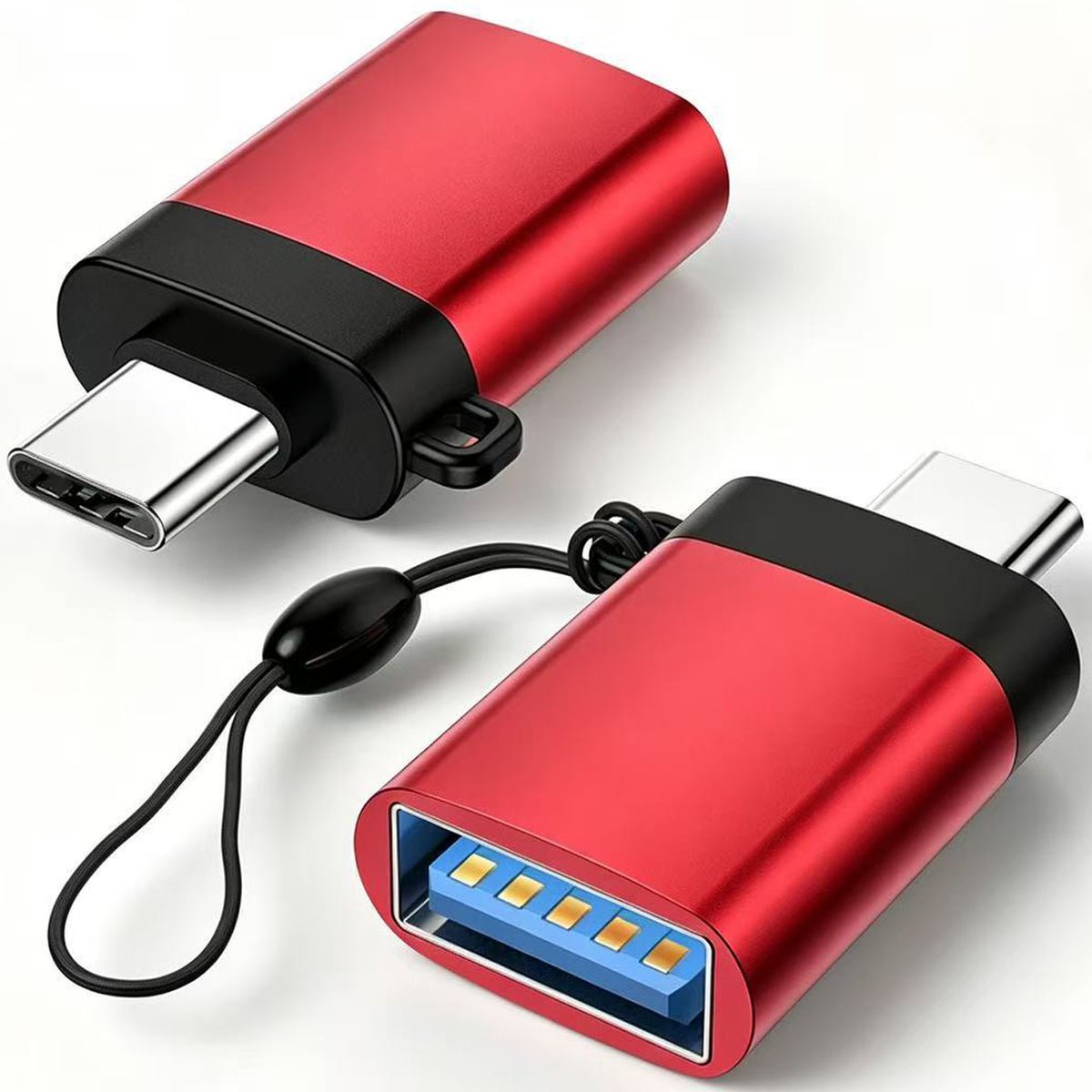 USB C Male to USB A Female Adapter USB 3.0 5Gbps OTG 5V 2A Charging Data Converter with Lanyard for Phone Tablet Laptop Mouse Keyboard Flash Drive