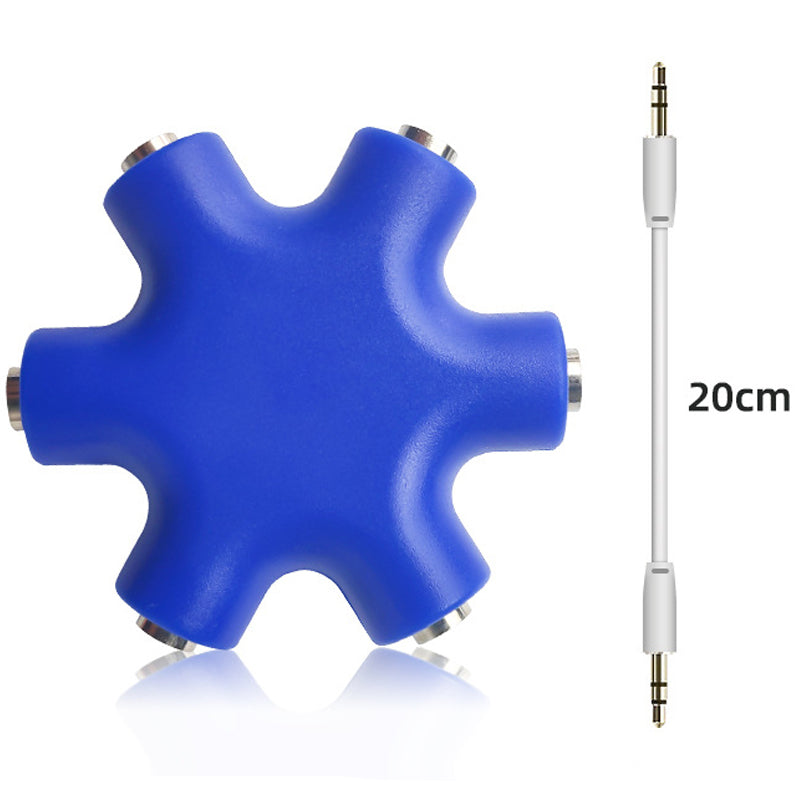 3.5mm Headphone Splitter 5 Way 1 Male to 5 Female Audio Hub Share Music with 5 Headphones for Phone Laptop Tablet