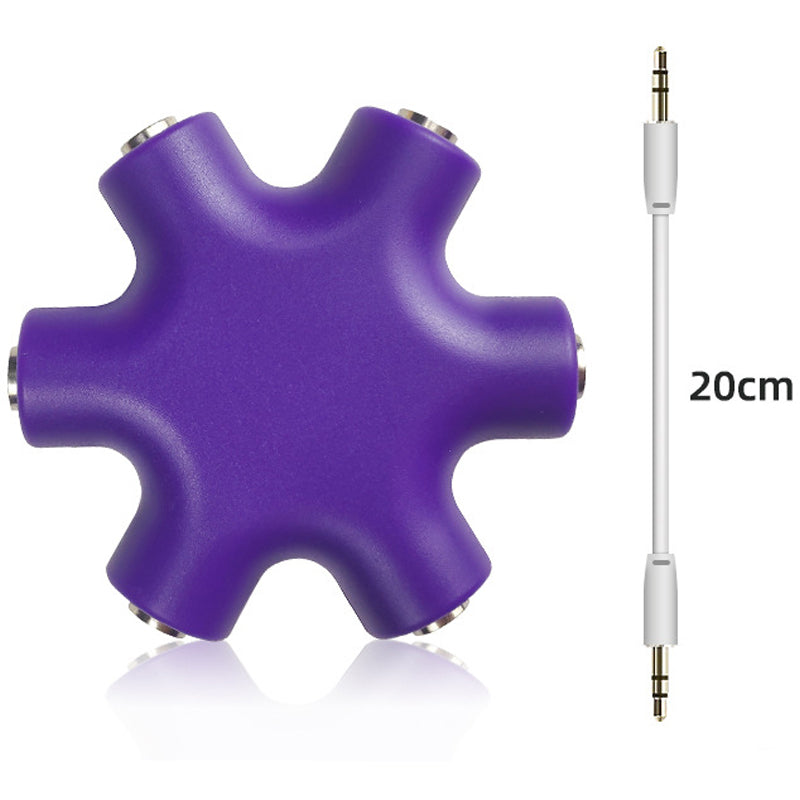 3.5mm Headphone Splitter 5 Way 1 Male to 5 Female Audio Hub Share Music with 5 Headphones for Phone Laptop Tablet