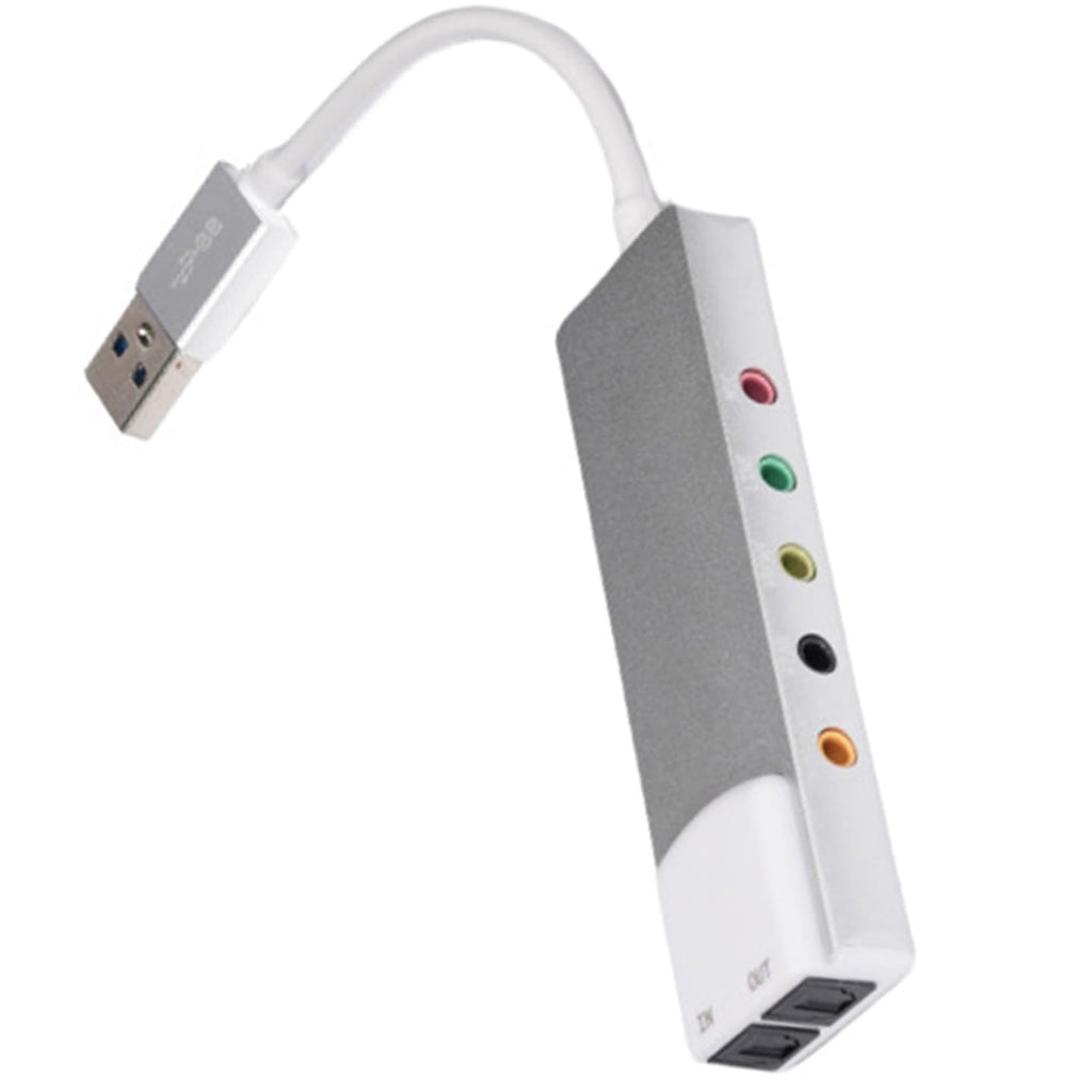 USB External Sound Card 5.1 7.1 Channel SPDIF Optical Audio Adapter Aluminum 48KHz Digital Audio Converter for PC Laptop Desktop Sound System