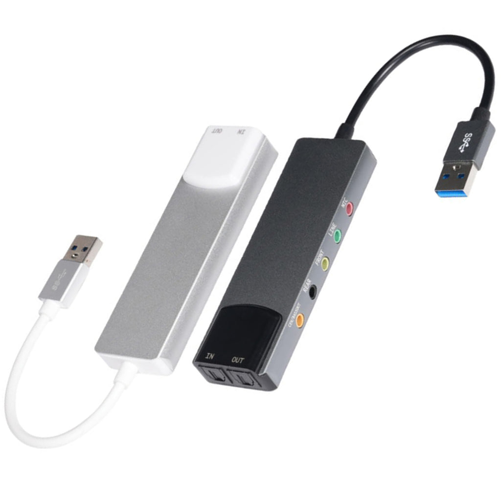 USB External Sound Card 5.1 7.1 Channel SPDIF Optical Audio Adapter Aluminum 48KHz Digital Audio Converter for PC Laptop Desktop Sound System