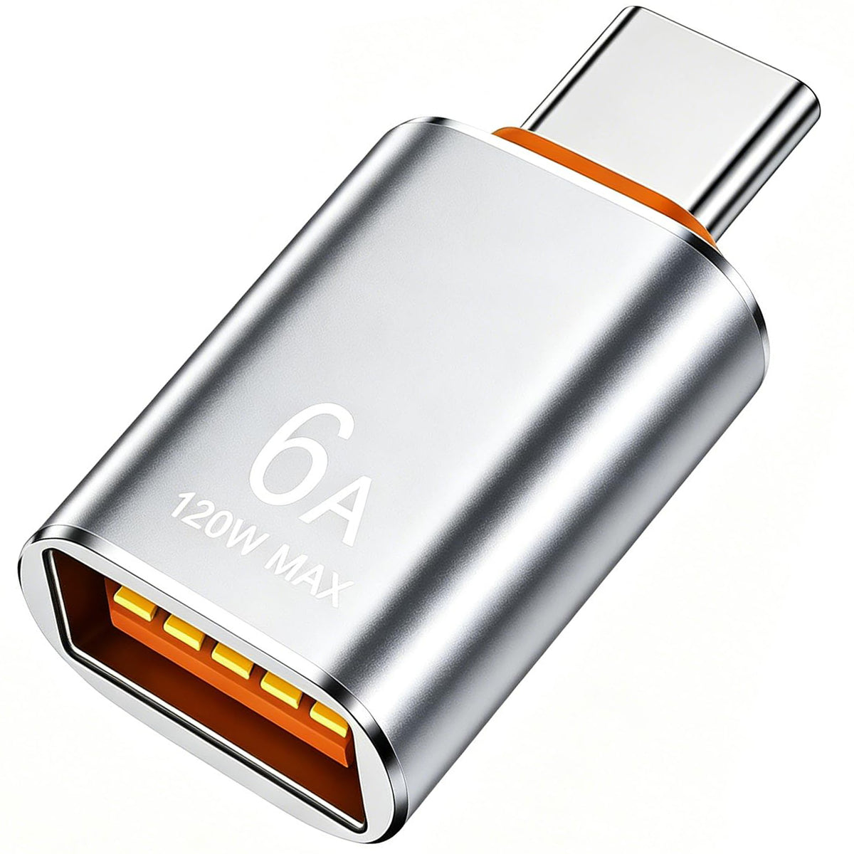 USB C to USB 3.2 Adapter 10Gbps Type C Male to USB A Female OTG Converter 120W 6A Fast Charging Aluminum Dongle for iPhone 16 15 iPad MacBook PC Flash Drive