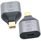 USB C Female to Mini DisplayPort Male Adapter 4K 60Hz Video Converter for Laptop Tablet Phone to Mini DP Monitor