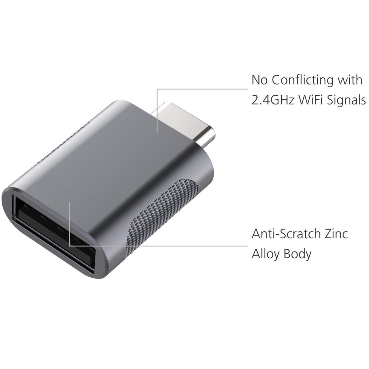 USB C to USB 3.2 Adapter 10Gbps Type C Male to USB A Female OTG Converter Thunderbolt 4 3 Zinc Alloy for MacBook Pro Air iPad iPhone 16 15 Galaxy Flash Drive