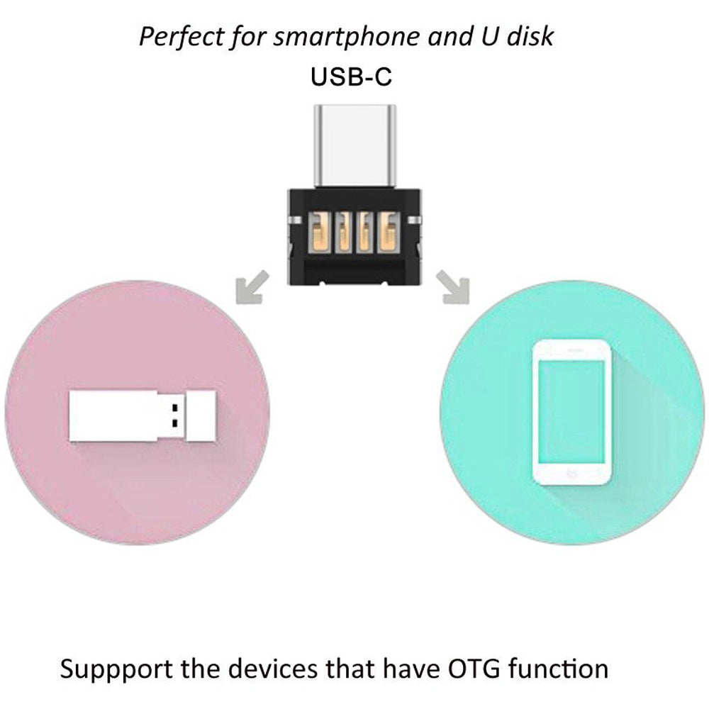 Mini USB C to USB 2.0 OTG Adapter for Android Phone Tablet Flash Drive Mouse Keyboard Card Reader