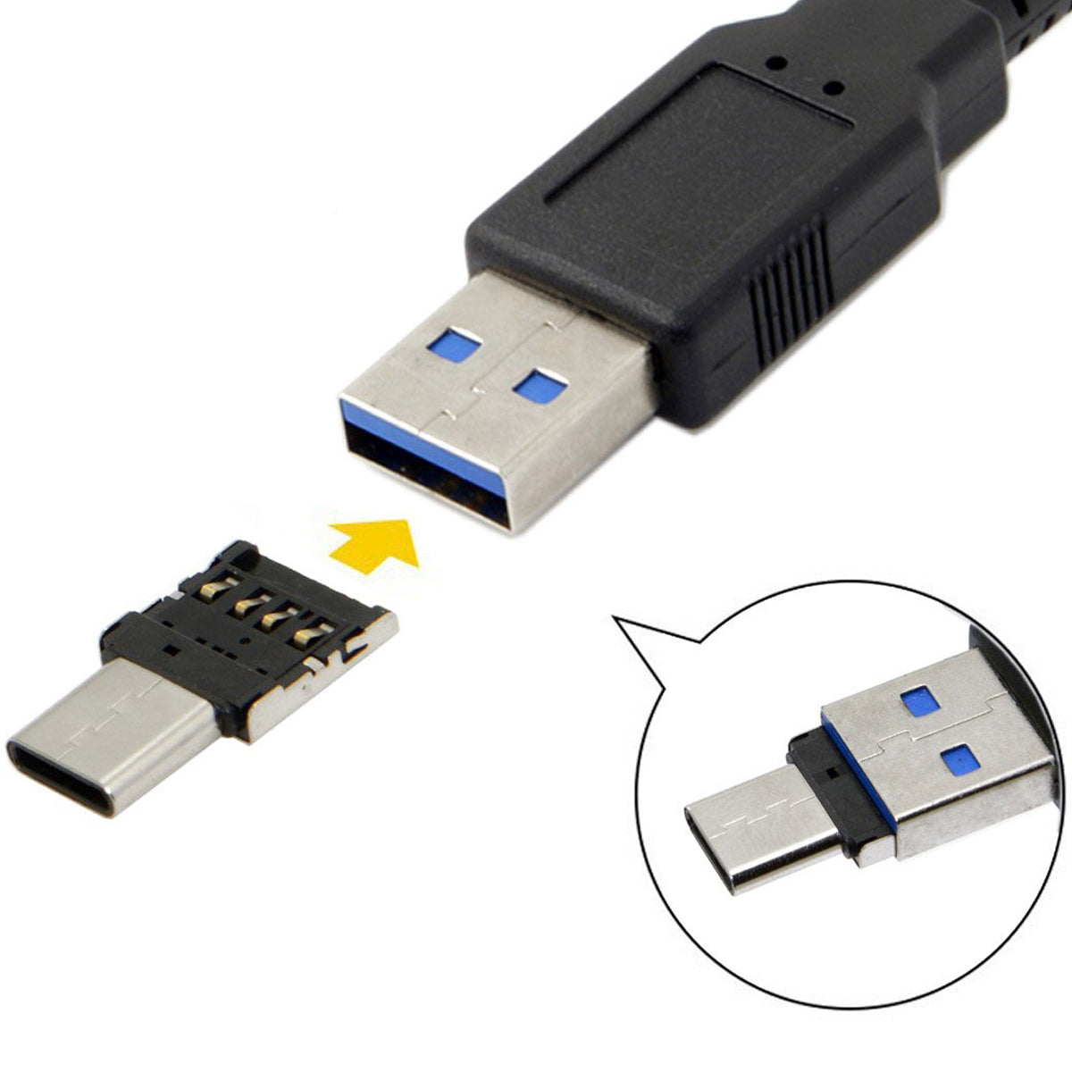 Mini USB C to USB 2.0 OTG Adapter for Android Phone Tablet Flash Drive Mouse Keyboard Card Reader