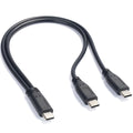USB-C Male to Dual USB-C Male Y Splitter Cable 30cm Charge Two USB-C Devices Simultaneously Charging Only