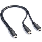 USB-C Male to Dual USB-C Male Y Splitter Cable 30cm Charge Two USB-C Devices Simultaneously Charging Only