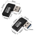 USB 3.2 Type A Male to Female 90 Degree Left Right Angle Adapter 10Gbps 5V 3A Extender for Laptop PC Hard Drive Hub Printer Scanner TV