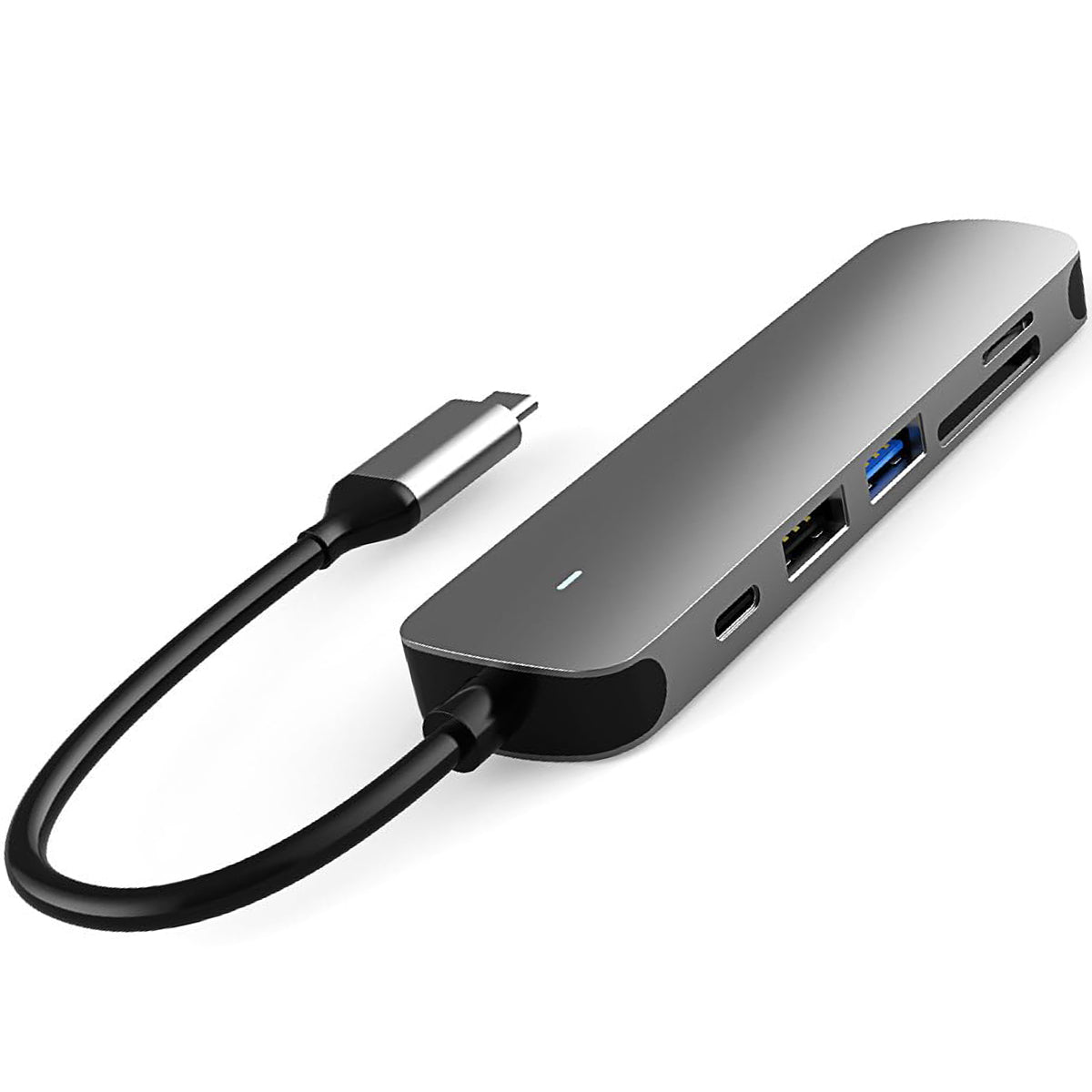 USB C Hub 6 in 1 Multiport Adapter with 4K HDMI USB A 3.0 USB A 2.0 SD microSD Card Reader 60W PD Charging for MacBook Pro Air iPad