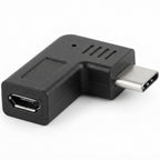 USB C Male to Micro USB Female Adapter 90 Degree Right Left Angle 480Mbps Data Sync Charging Converter 56K Resistor for Switch Galaxy Pixel MacBook