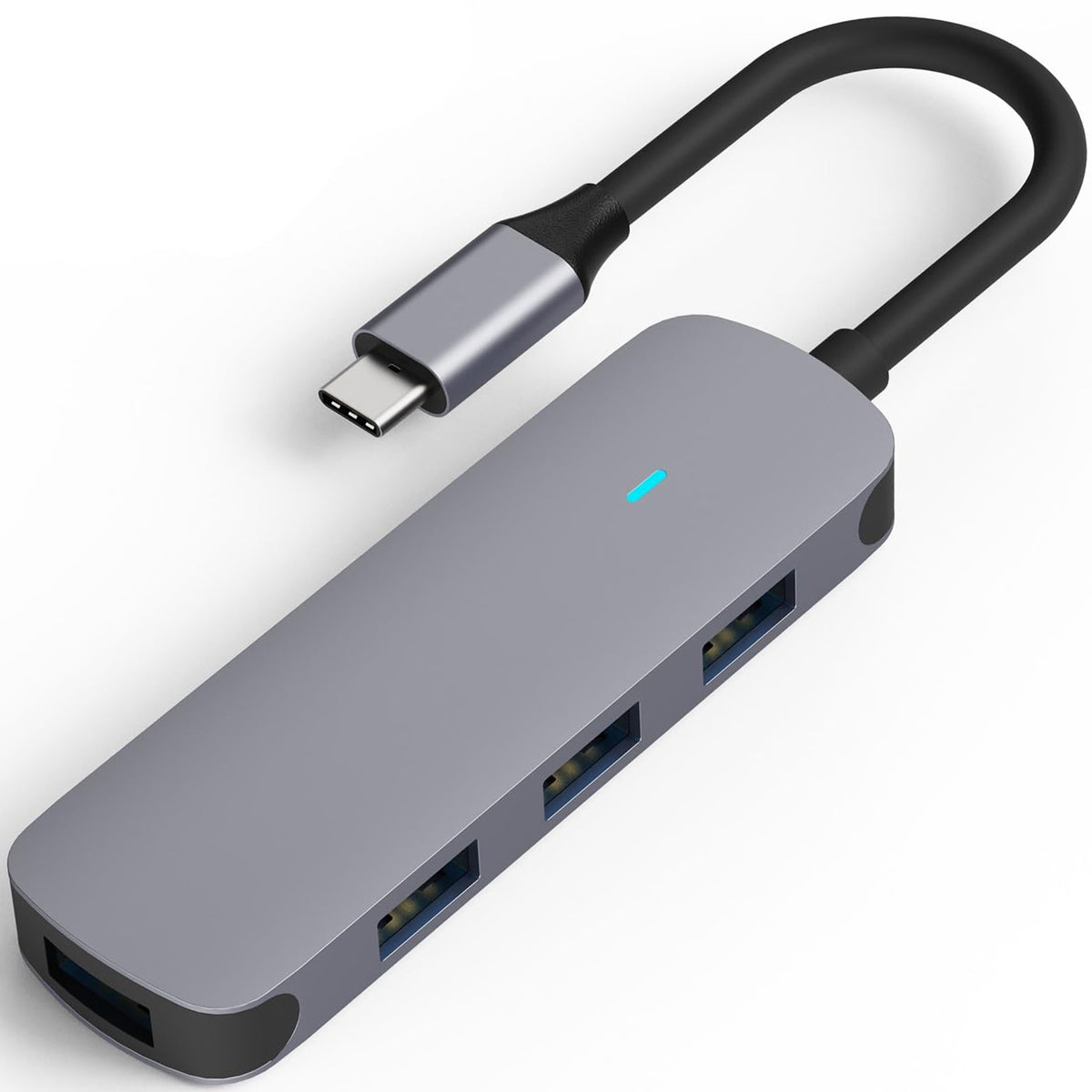USB-C to 4-Port USB-A Hub 4-in-1 USB 3.0 Splitter Adapter 5Gbps Aluminum Compatible with MacBook iPad Pro Dell Samsung and USB-C Laptops