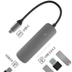USB-C to 4-Port USB-A Hub 4-in-1 USB 3.0 Splitter Adapter 5Gbps Aluminum Compatible with MacBook iPad Pro Dell Samsung and USB-C Laptops