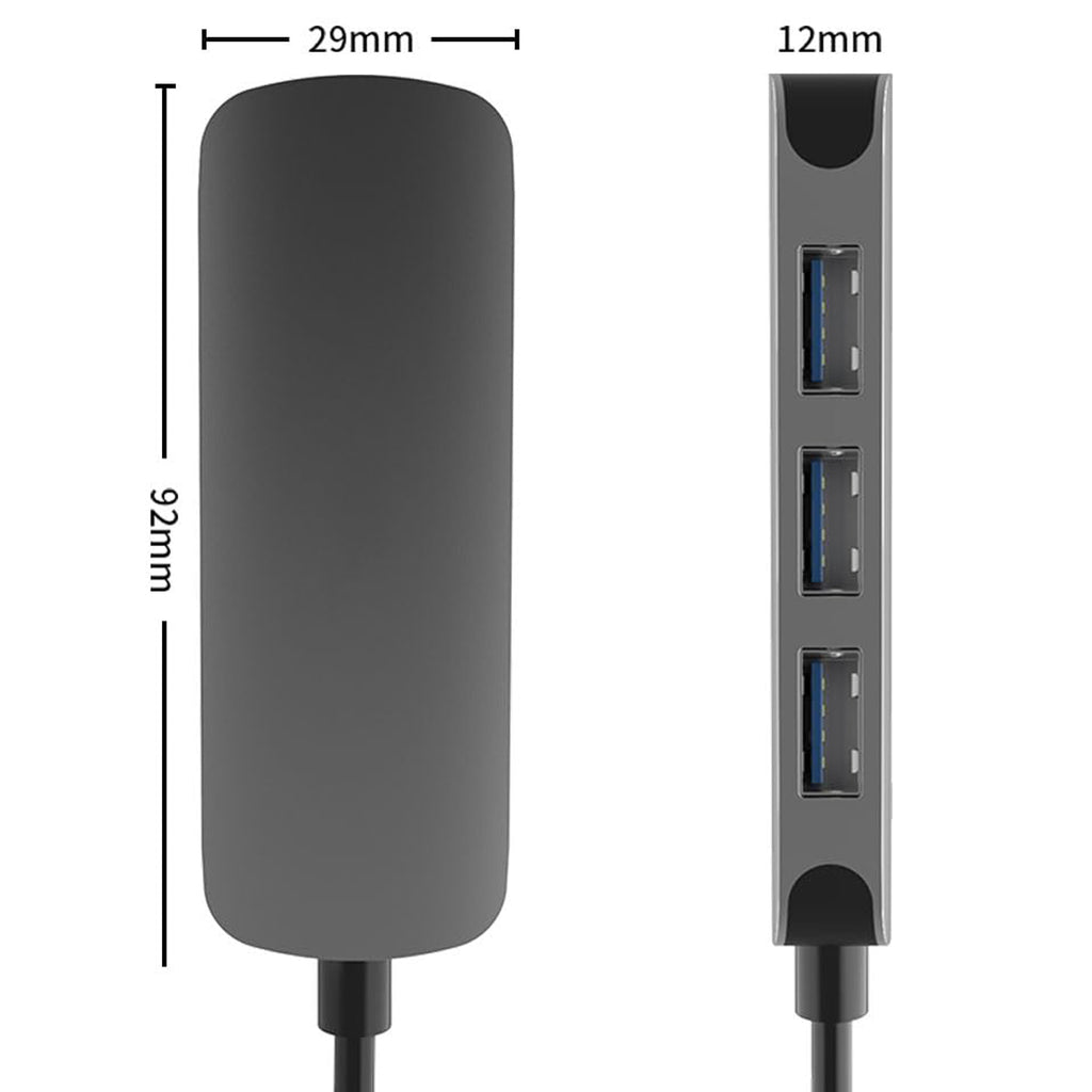 USB-C to 4-Port USB-A Hub 4-in-1 USB 3.0 Splitter Adapter 5Gbps Aluminum Compatible with MacBook iPad Pro Dell Samsung and USB-C Laptops