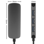 USB-C to 4-Port USB-A Hub 4-in-1 USB 3.0 Splitter Adapter 5Gbps Aluminum Compatible with MacBook iPad Pro Dell Samsung and USB-C Laptops