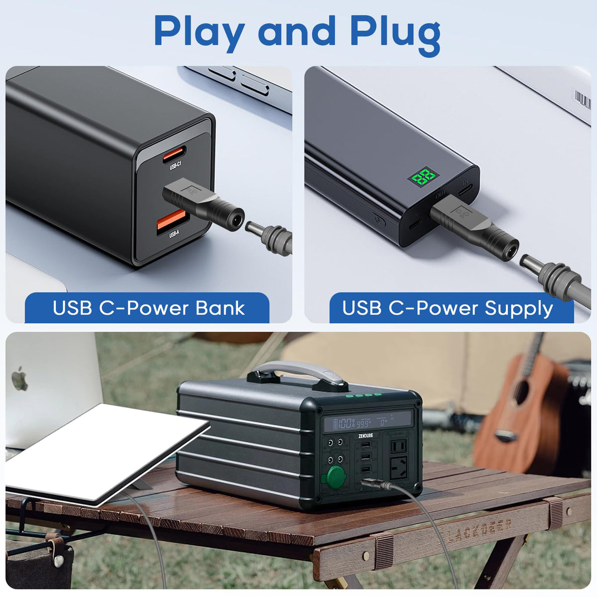 USB C PD to DC 5.5 x 2.1mm Female Power Adapter 20V 65W Type C Male to DC5521 Converter for Mini Satellite Antenna
