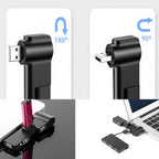 USB 2.0 Hub 4-Port 480Mbps, 90°/180° Rotatable, Plug & Play USB Splitter for Laptop, PC, Flash Drive, Keyboard, Mouse – Windows/Mac/Linux