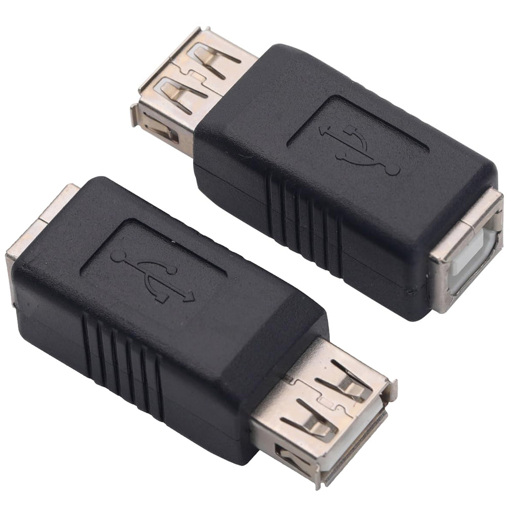 USB 2.0 Type A Female to Type B Female Adapter 480Mbps 2A Data Charging Coupler for Printer Scanner Fax Computer Laptop Hard Drive Camera