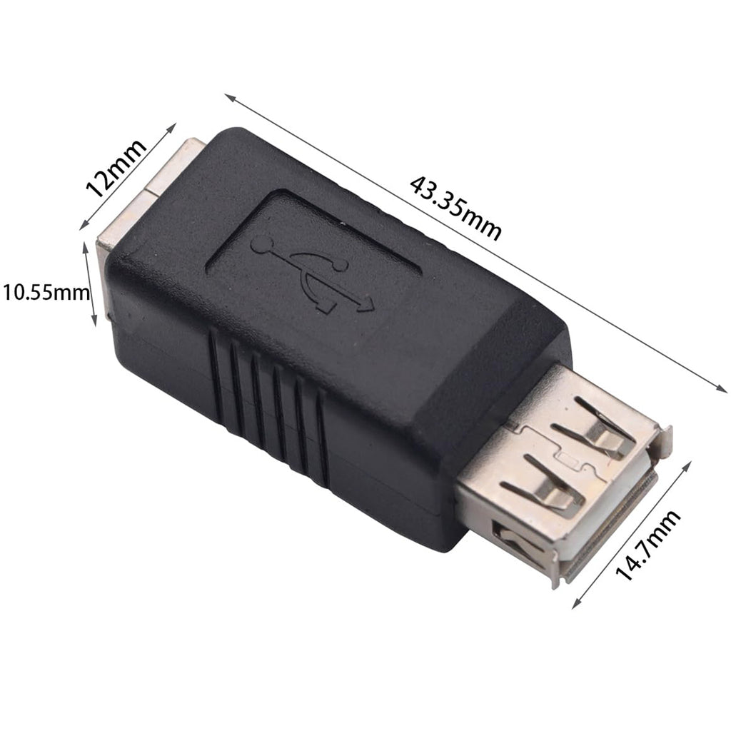USB 2.0 Type A Female to Type B Female Adapter 480Mbps 2A Data Charging Coupler for Printer Scanner Fax Computer Laptop Hard Drive Camera