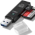 USB 3.0 SD Card Reader 5Gbps SuperSpeed 2 in 1 Dual Slot Flash Memory Adapter Micro SD TF SDXC SDHC UHS I for PC Laptop Camera Dash Cam