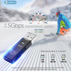 USB 3.0 SD Card Reader 5Gbps SuperSpeed 2 in 1 Dual Slot Flash Memory Adapter Micro SD TF SDXC SDHC UHS I for PC Laptop Camera Dash Cam