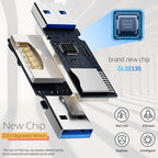 USB 3.0 SD Card Reader 5Gbps SuperSpeed 2 in 1 Dual Slot Flash Memory Adapter Micro SD TF SDXC SDHC UHS I for PC Laptop Camera Dash Cam
