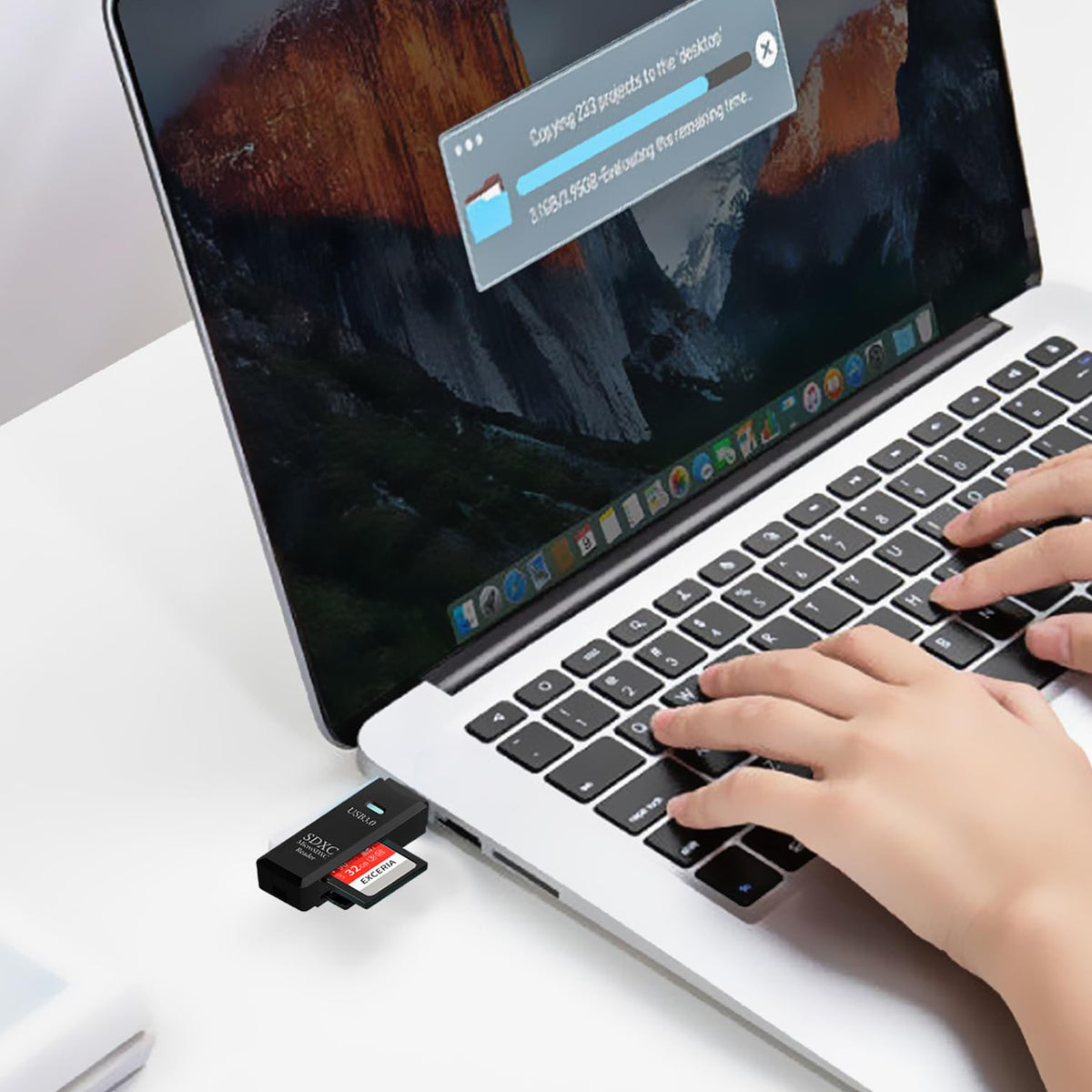 USB 3.0 SD Card Reader 5Gbps SuperSpeed 2 in 1 Dual Slot Flash Memory Adapter Micro SD TF SDXC SDHC UHS I for PC Laptop Camera Dash Cam