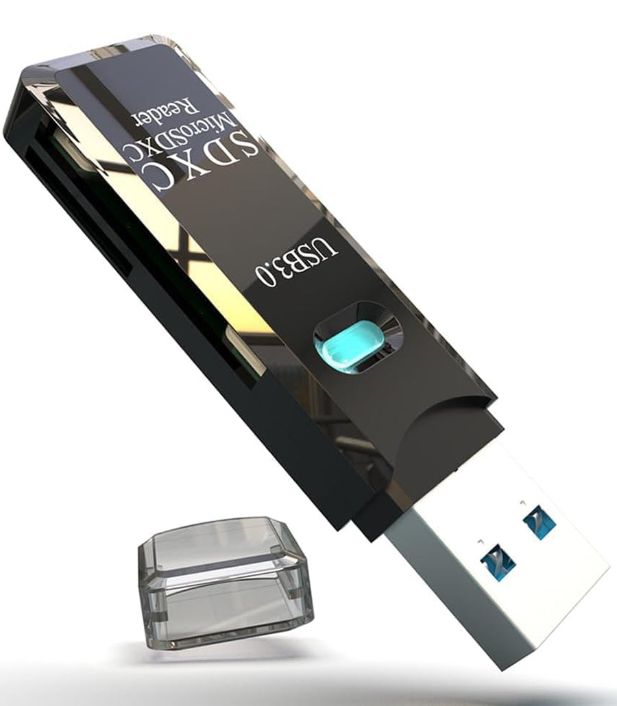 USB 3.0 SD Card Reader 5Gbps SuperSpeed 2 in 1 Dual Slot Flash Memory Adapter Micro SD TF SDXC SDHC UHS I for PC Laptop Camera Dash Cam