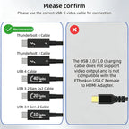 USB C Female to HDMI Compatible Male Adapter 4K 60Hz DP Alt Mode Thunderbolt 3 4 One Way Video Converter for iPhone 17 16 15 MacBook