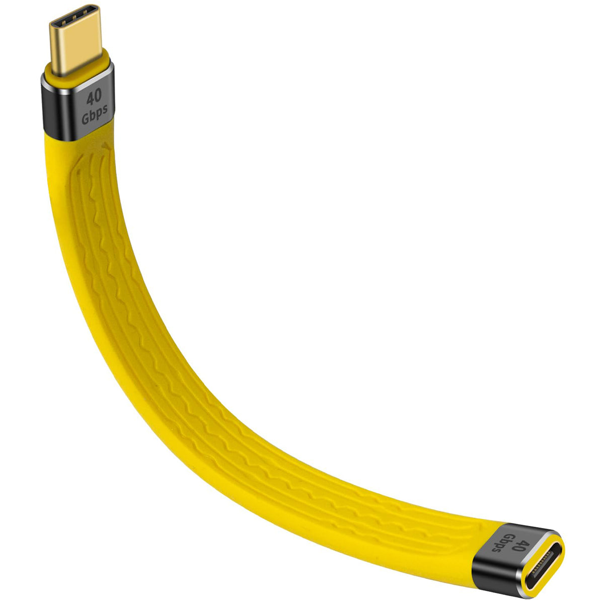 Short USB C Extension Cable 5 Inch 40Gbps FPC Flat Male to Female Cord 100W PD 8K 60Hz Video for Thunderbolt 4 3 Hub Dock External SSD MacBook iPad Phone