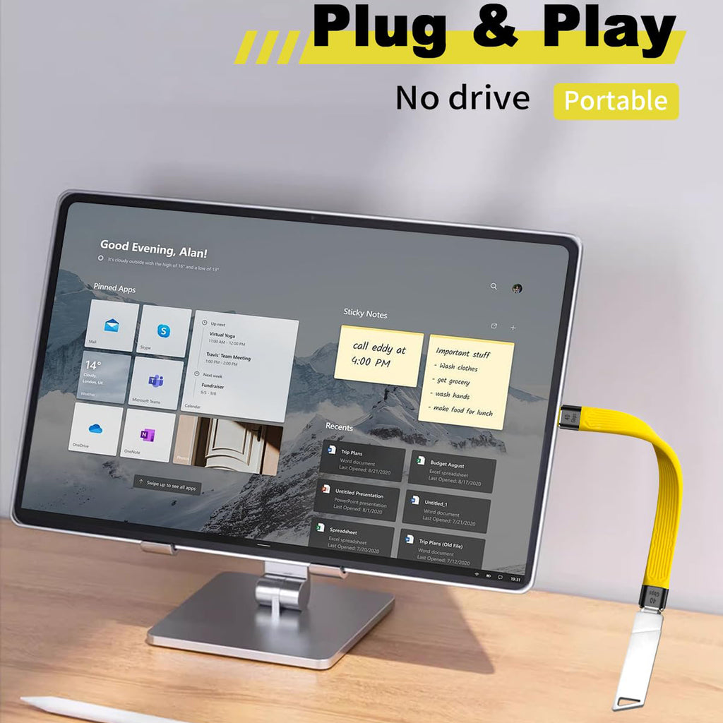 Short USB C Extension Cable 5 Inch 40Gbps FPC Flat Male to Female Cord 100W PD 8K 60Hz Video for Thunderbolt 4 3 Hub Dock External SSD MacBook iPad Phone