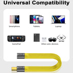 Short USB C Extension Cable 5 Inch 40Gbps FPC Flat Male to Female Cord 100W PD 8K 60Hz Video for Thunderbolt 4 3 Hub Dock External SSD MacBook iPad Phone