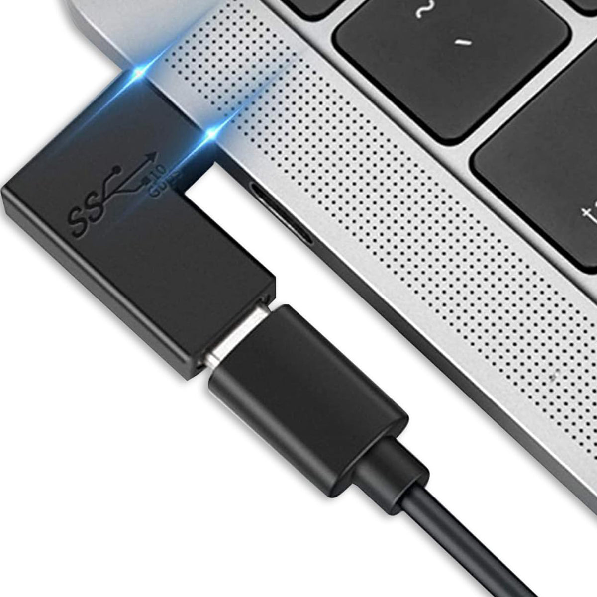 USB C Full Function Adapter 10Gbps 5V 3.3A Charging Data Audio Video Male Female Straight 90 Degree Converter for Phone Tablet Laptop