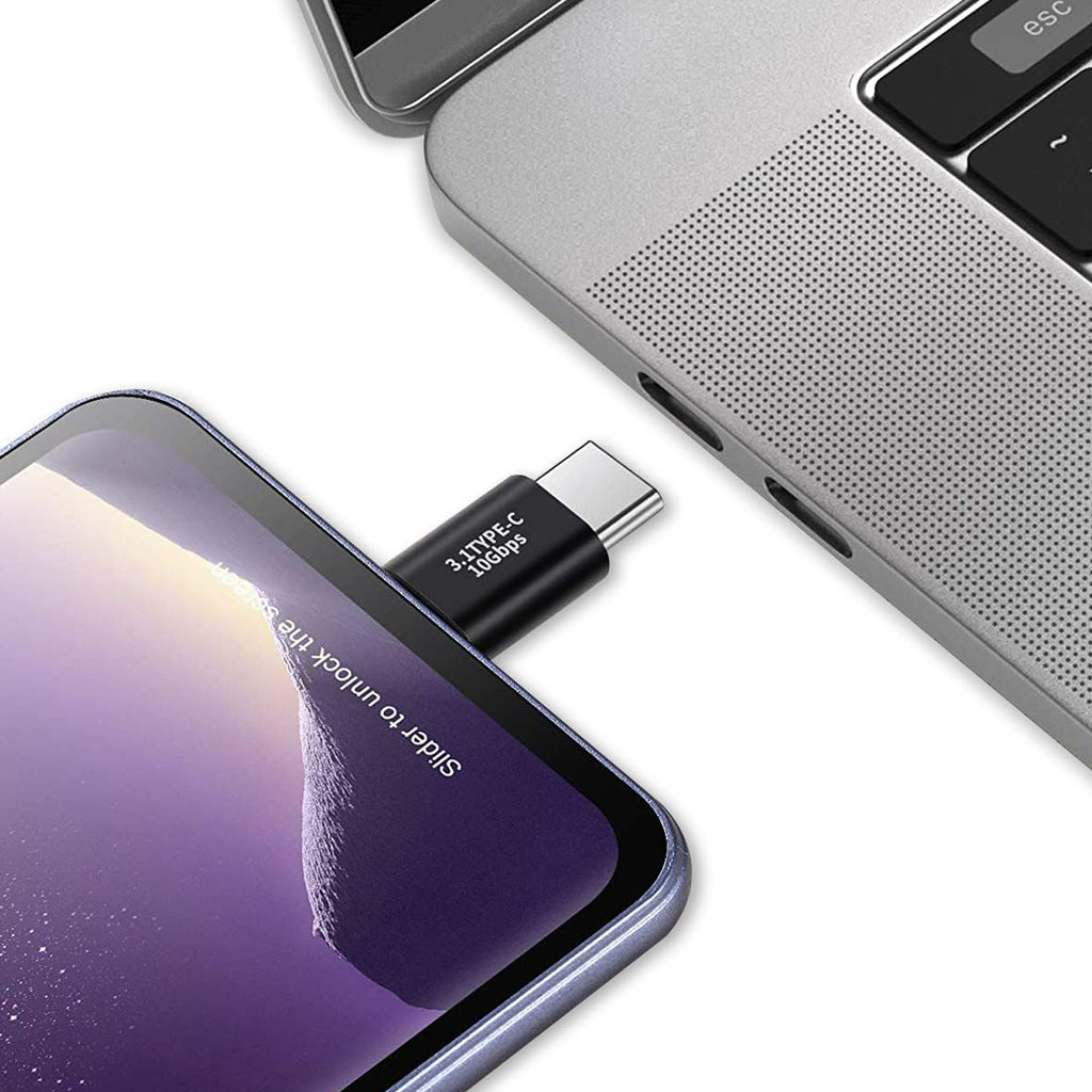 USB C Full Function Adapter 10Gbps 5V 3.3A Charging Data Audio Video Male Female Straight 90 Degree Converter for Phone Tablet Laptop