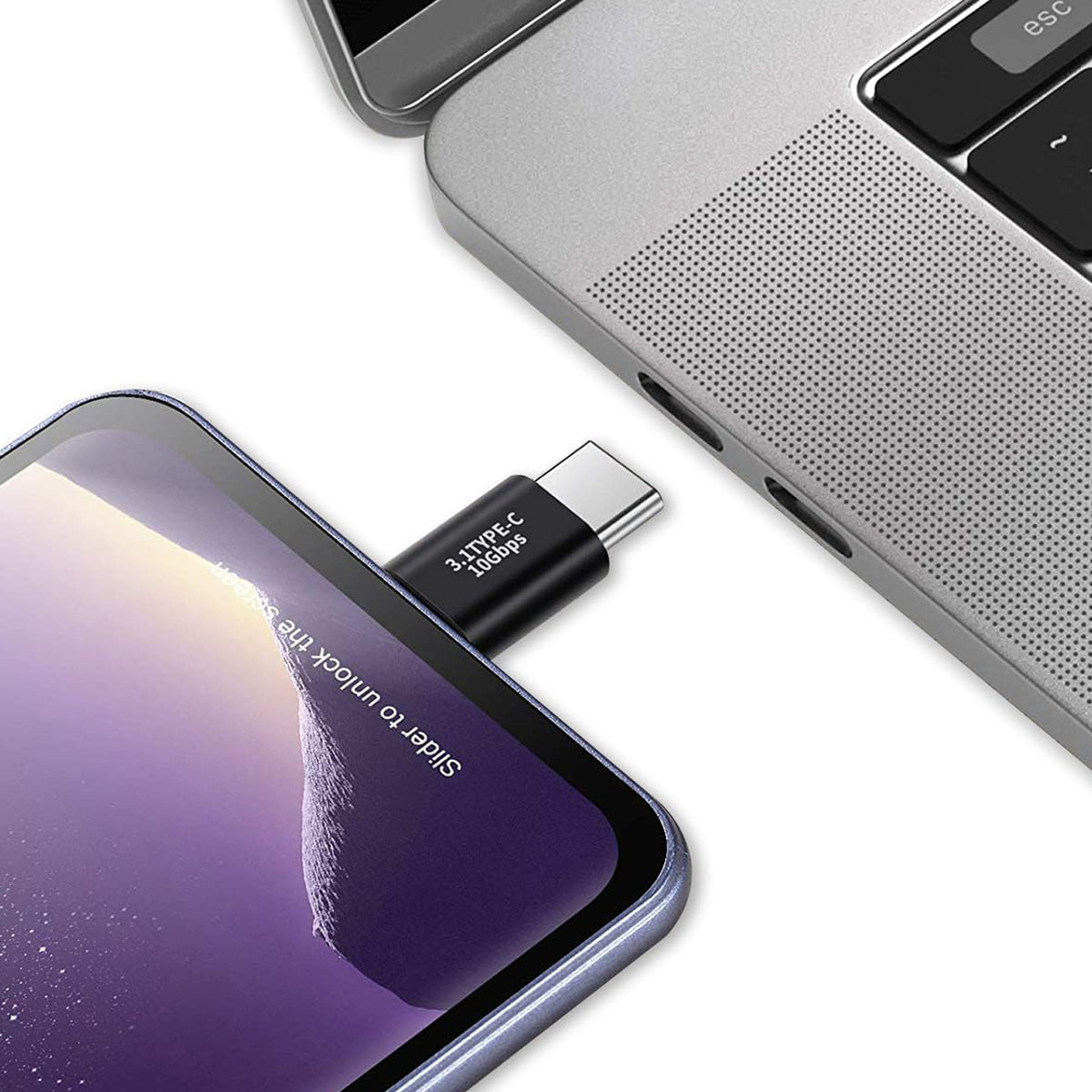 USB C Full Function Adapter 10Gbps 5V 3.3A Charging Data Audio Video Male Female Straight 90 Degree Converter for Phone Tablet Laptop