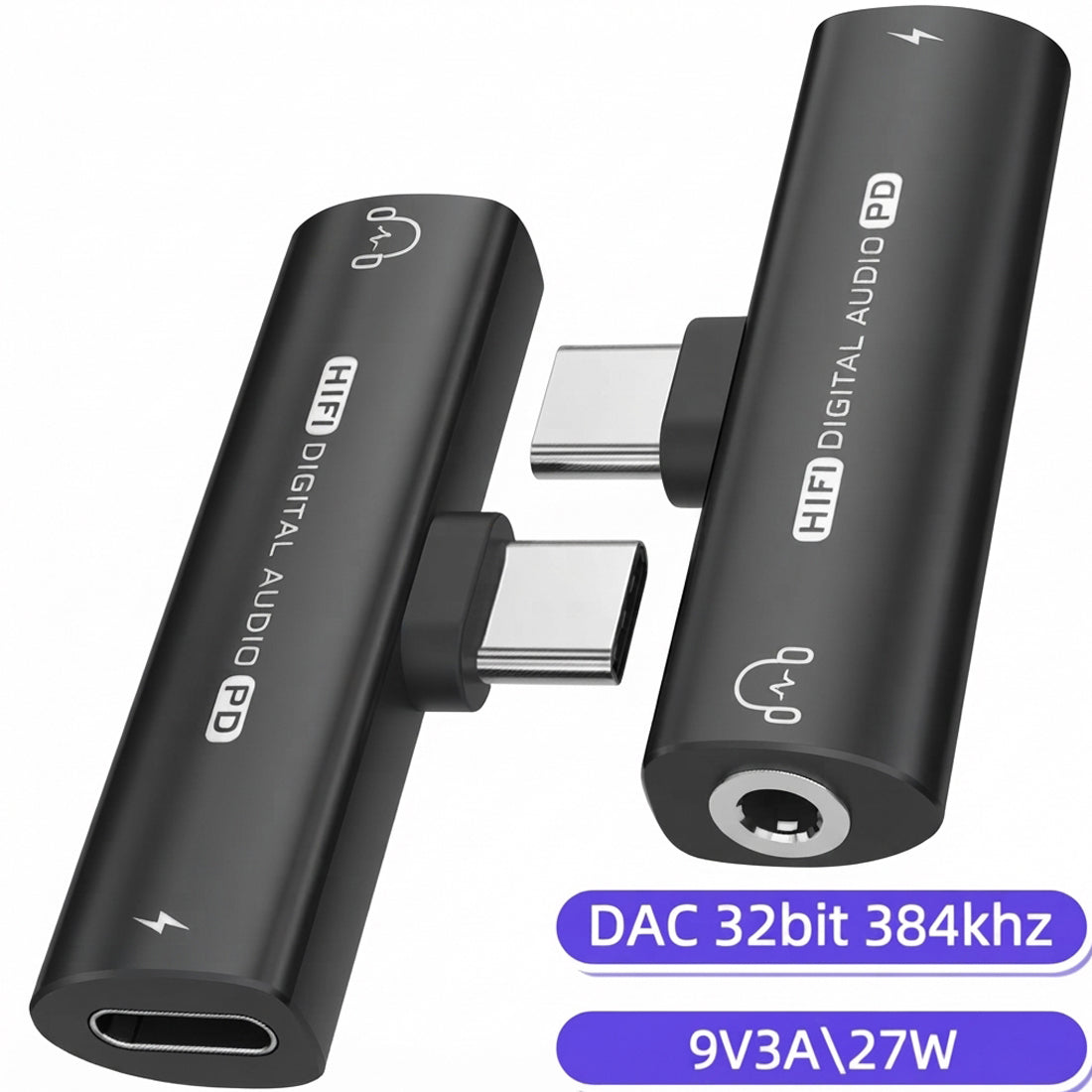 USB C to 3.5mm Headphone Adapter 2 in 1 HiFi DAC 27W PD Fast Charging for iPhone 17 16 15 Samsung Galaxy S25 S24 Google Pixel Listen and Charge