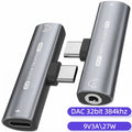 USB C to 3.5mm Headphone Adapter 2 in 1 HiFi DAC 27W PD Fast Charging for iPhone 17 16 15 Samsung Galaxy S25 S24 Google Pixel Listen and Charge